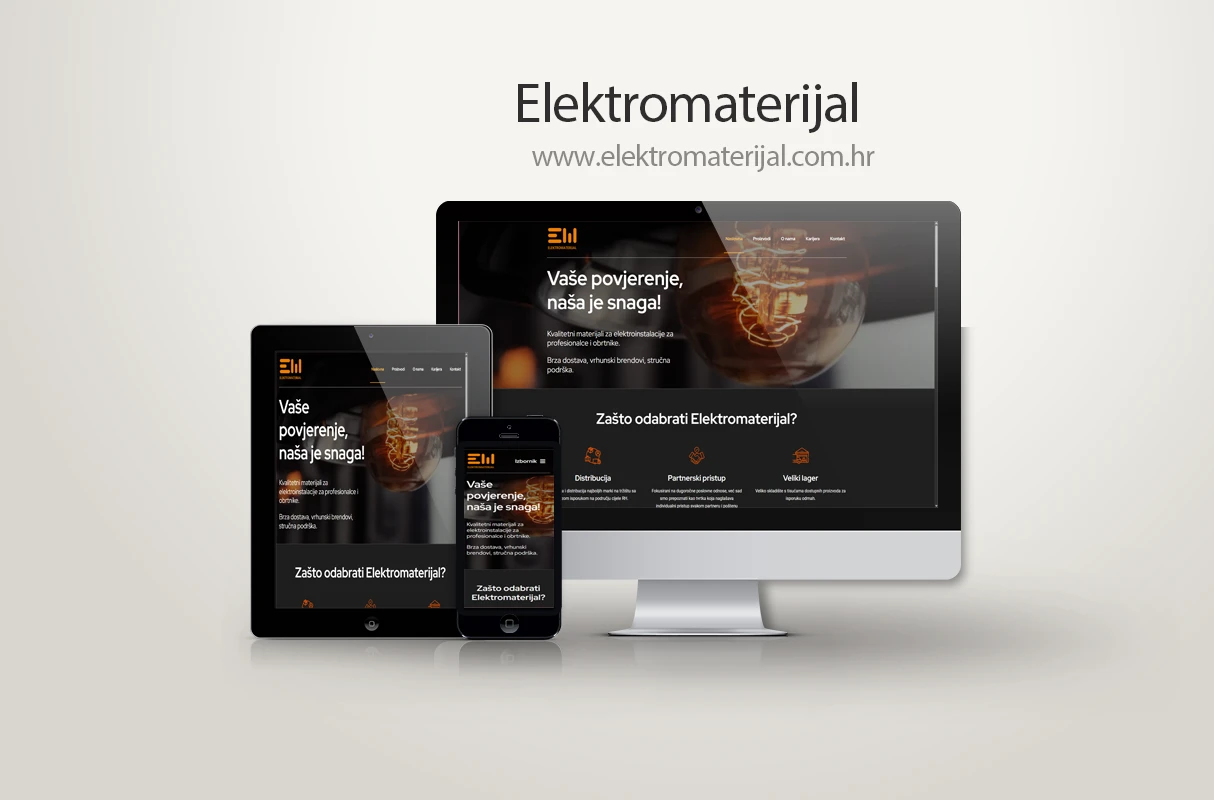 Izrada web stranice za firmu Elektromaterijal