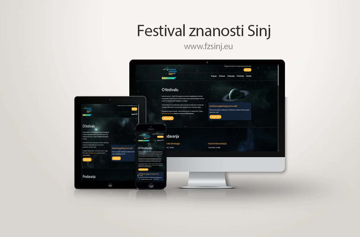 Izrada web stranice za Festival Znanosti Sinj