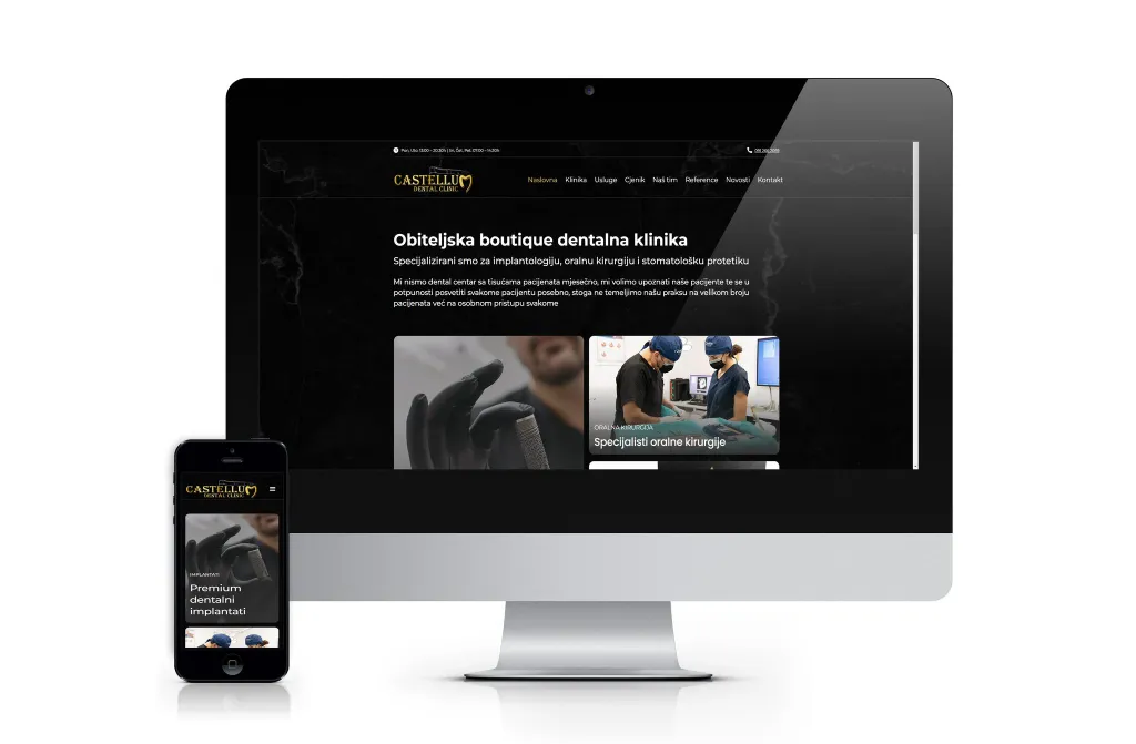 Izrada web stranice za Castellum Dental Clinic – Code From The Hill portfolio projekt