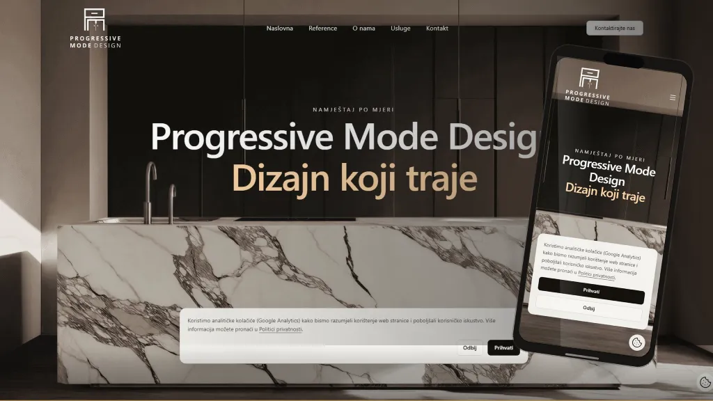 Izrada web stranice za Progressive Mode Design – Code From The Hill portfolio projekt